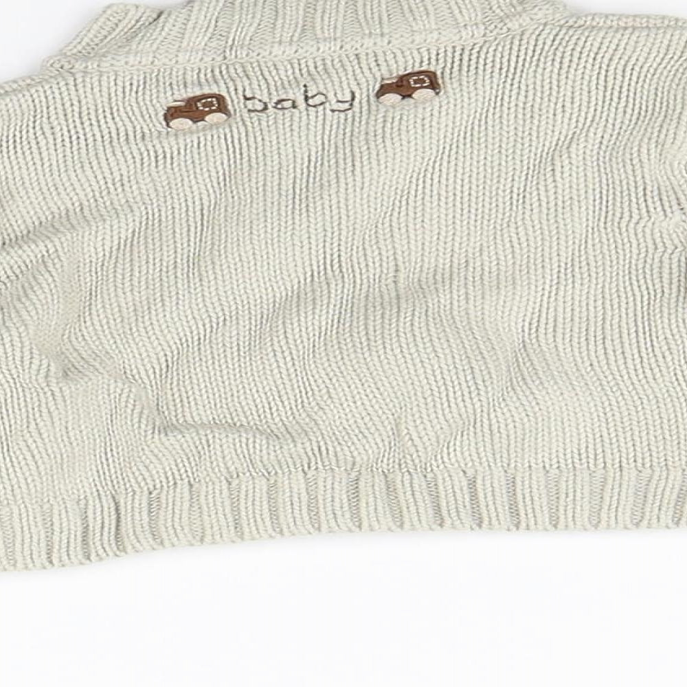 Marks and Spencer Boys Beige   Full Zip Jumper Size 0-3 Months