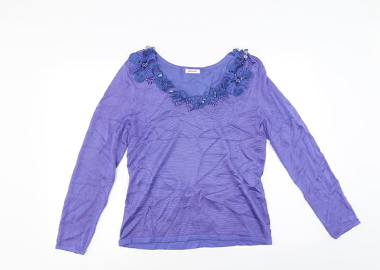 Damart Womens Purple  Knit Pullover Jumper Size 14