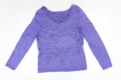 Damart Womens Purple  Knit Pullover Jumper Size 14