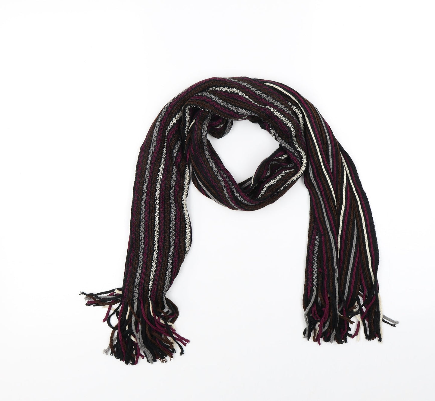 Preworn Unisex Purple Striped   Scarf