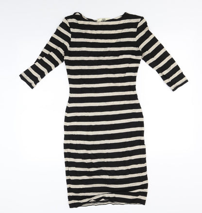 Oasis Womens Brown Striped  Bodycon  Size XS