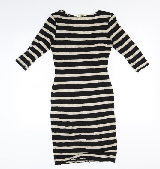 Oasis Womens Brown Striped  Bodycon  Size XS