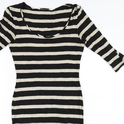 Oasis Womens Brown Striped  Bodycon  Size XS