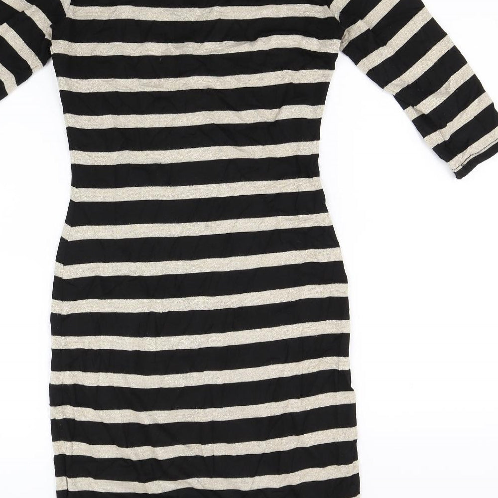 Oasis Womens Brown Striped  Bodycon  Size XS