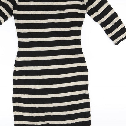 Oasis Womens Brown Striped  Bodycon  Size XS