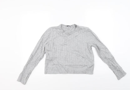 Womens UK Size S Stradivarius Grey Pullover Jumper