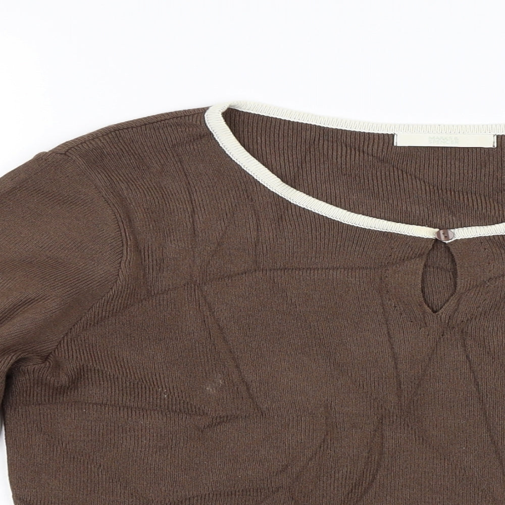 Womens UK Size 16 Marks and Spencer Brown Pullover Jumper