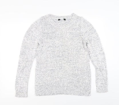 Womens UK Size S Preworn Silver Pullover Jumper