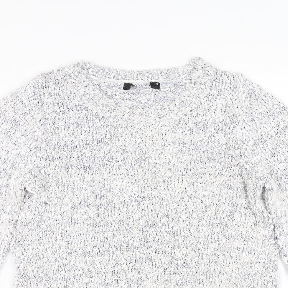 Womens UK Size S Preworn Silver Pullover Jumper