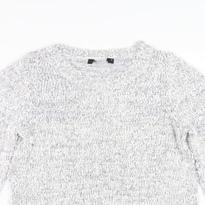 Womens UK Size S Preworn Silver Pullover Jumper