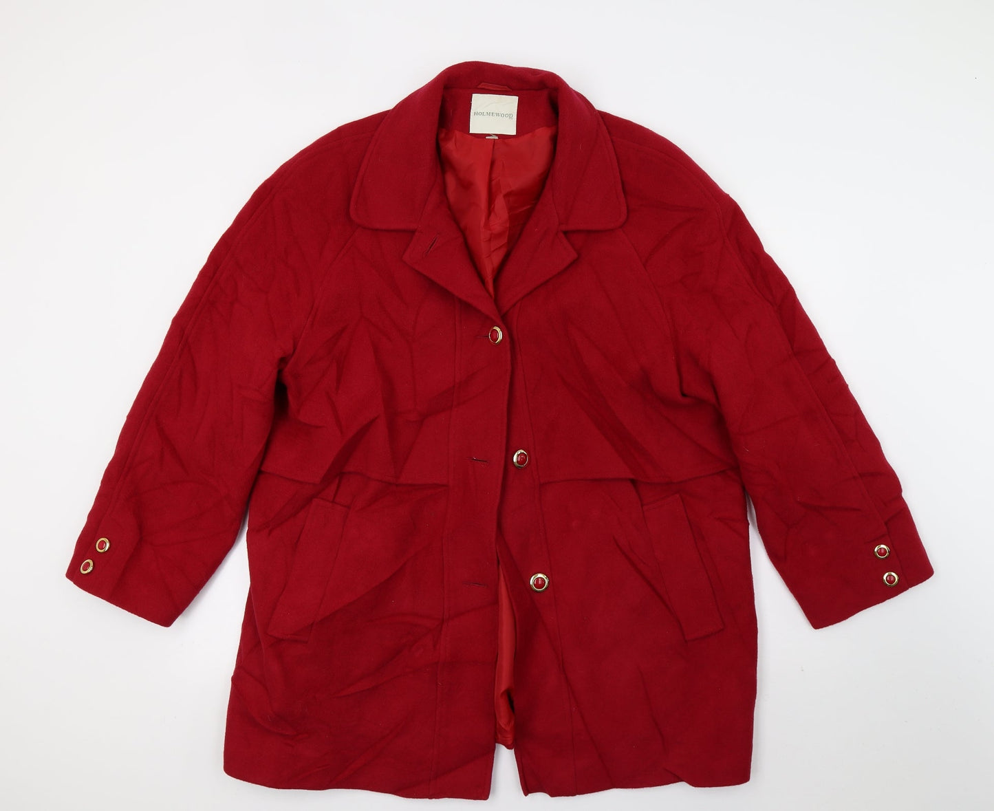 Womens UK Size L Holmewood Red Overcoat