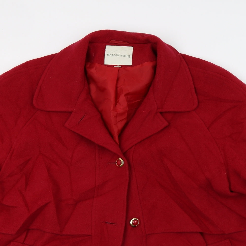 Womens UK Size L Holmewood Red Overcoat