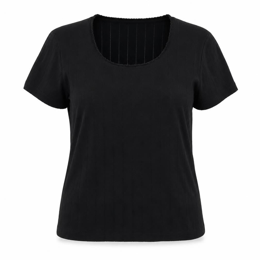 Womens UK Size 16 BHS Black Basic T-Shirt