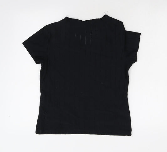 Womens UK Size 16 BHS Black Basic T-Shirt