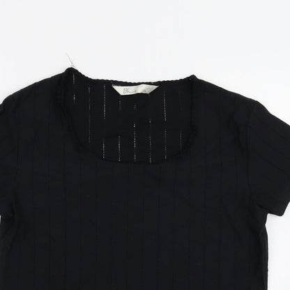 Womens UK Size 16 BHS Black Basic T-Shirt