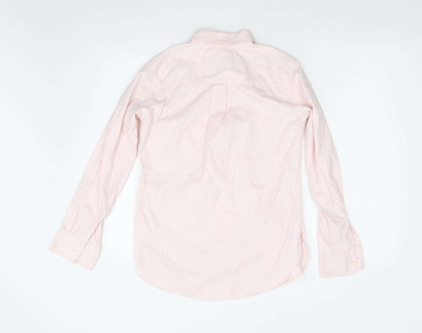 Womens UK Size 8 PINK Pink Basic Button-Up