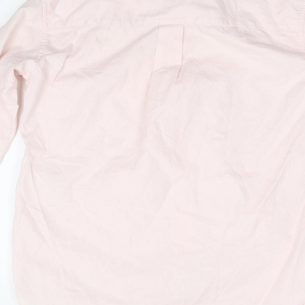 Womens UK Size 8 PINK Pink Basic Button-Up