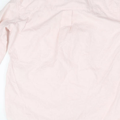 Womens UK Size 8 PINK Pink Basic Button-Up