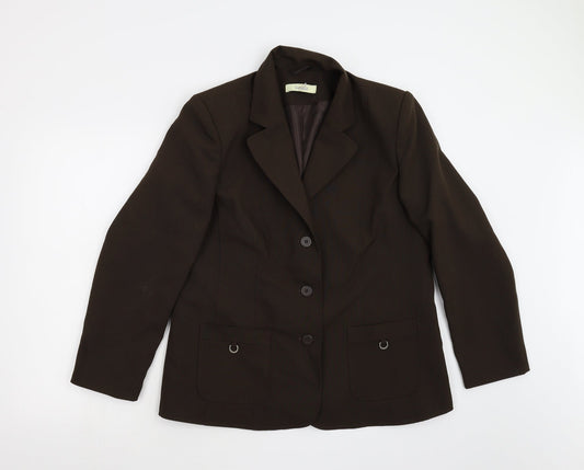 Womens UK Size 16 Classic Regular Brown Blazer