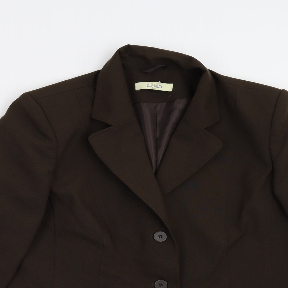 Womens UK Size 16 Classic Regular Brown Blazer