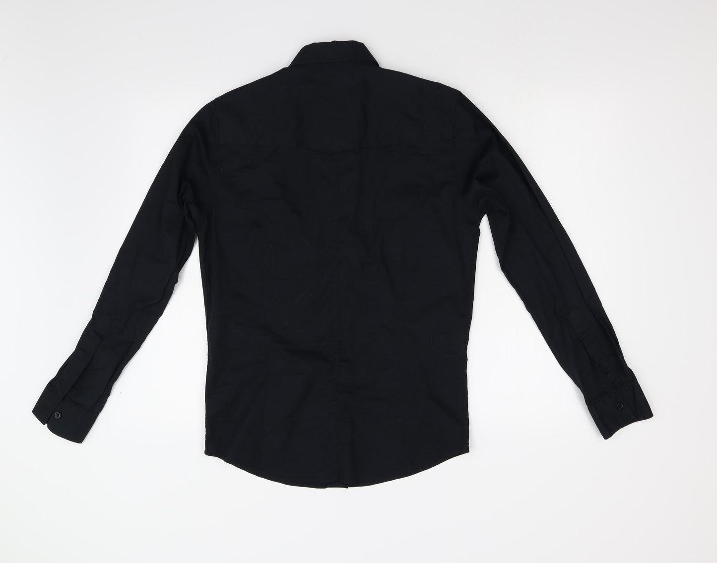 Mens UK Size S Ultra Magnetic Black  Button-Up Long Sleeve Casual Shirt