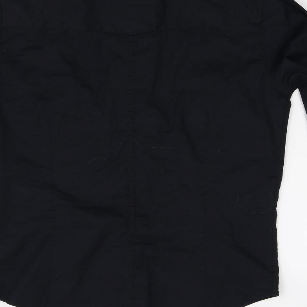 Mens UK Size S Ultra Magnetic Black  Button-Up Long Sleeve Casual Shirt