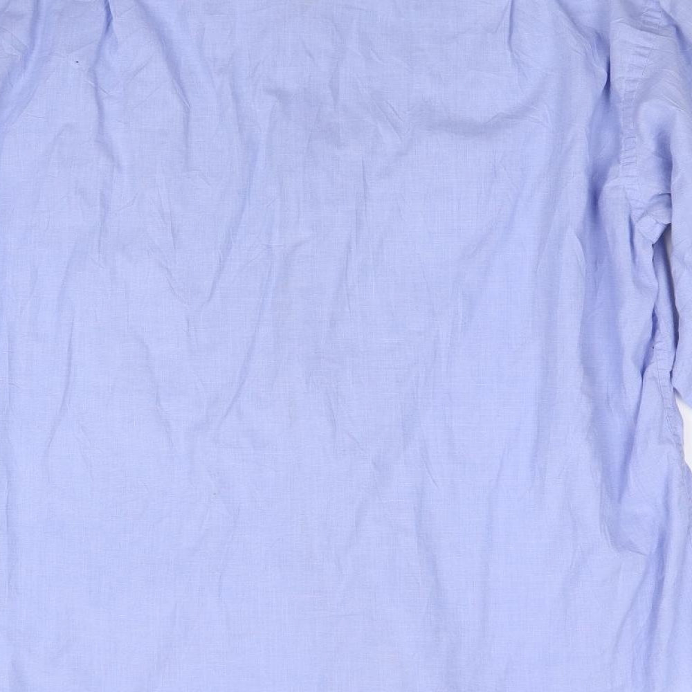 Mens UK Size 42 George Barrow Blue  Button-Up Long Sleeve Casual Shirt