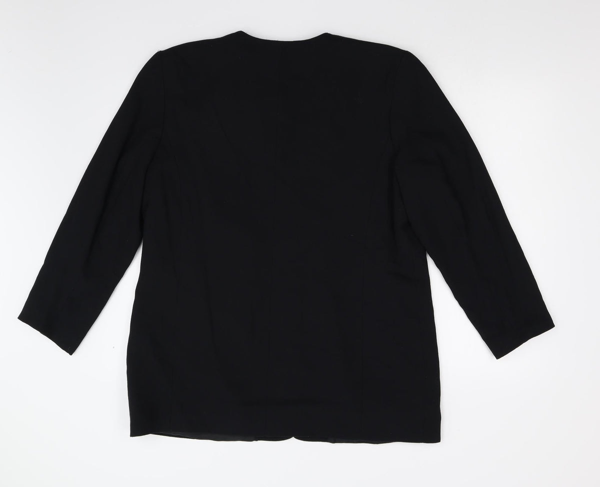 Back view of Paul Seperates women’s black jacket suit jacket, size UK 18