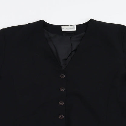 Close-up detail of Paul Seperates women’s black jacket suit jacket, size UK 18