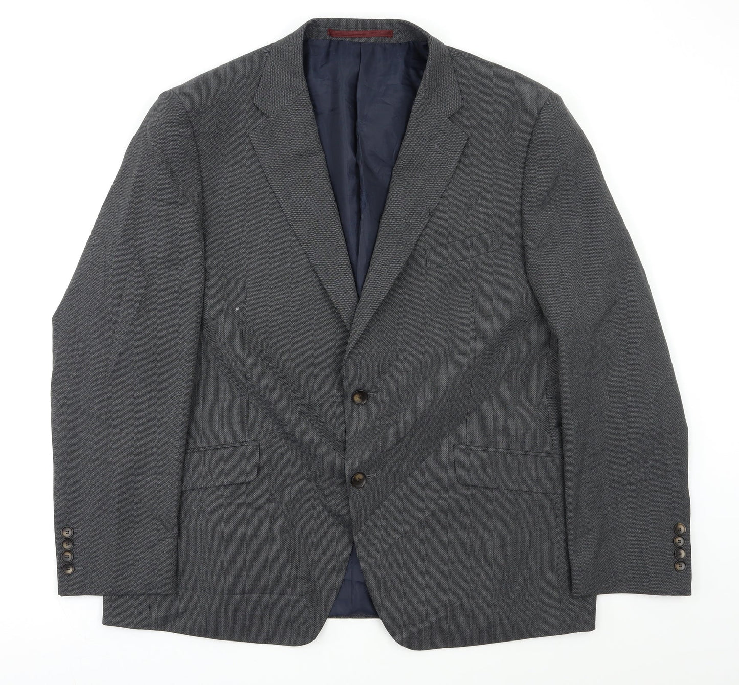 Mens UK Size 44 M&S Regular Grey Suit 3 Piece