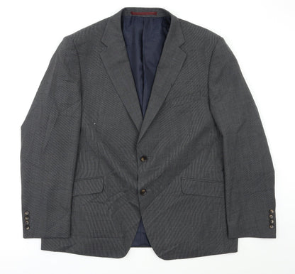 Mens UK Size 44 M&S Regular Grey Suit 3 Piece