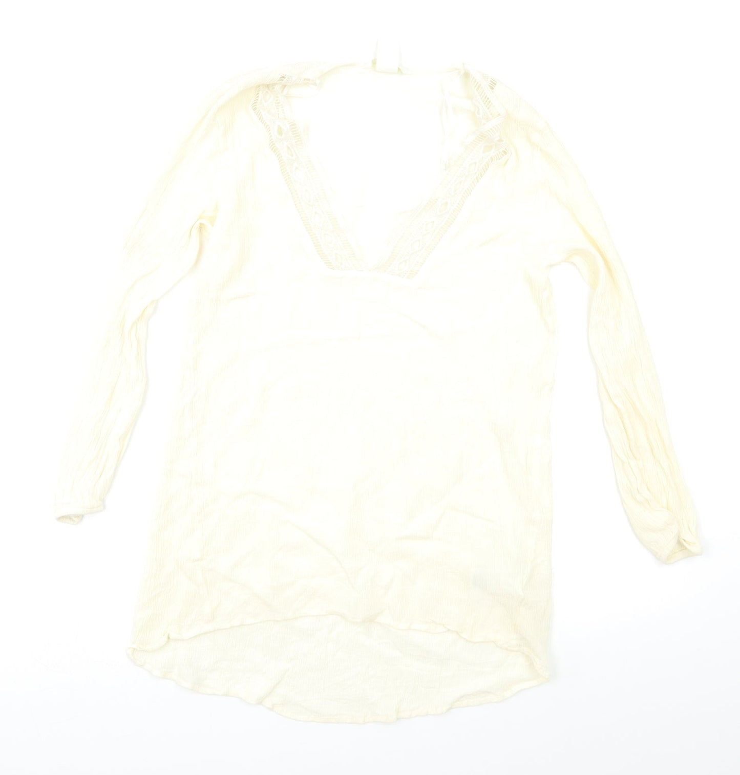 Womens UK Size 8 H&M Ivory Basic Blouse