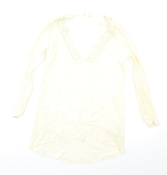 Womens UK Size 8 H&M Ivory Basic Blouse