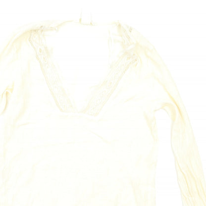 Womens UK Size 8 H&M Ivory Basic Blouse