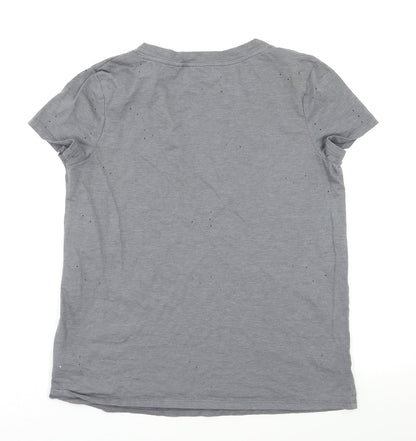 Womens UK Size 10 Preworn Grey Basic T-Shirt