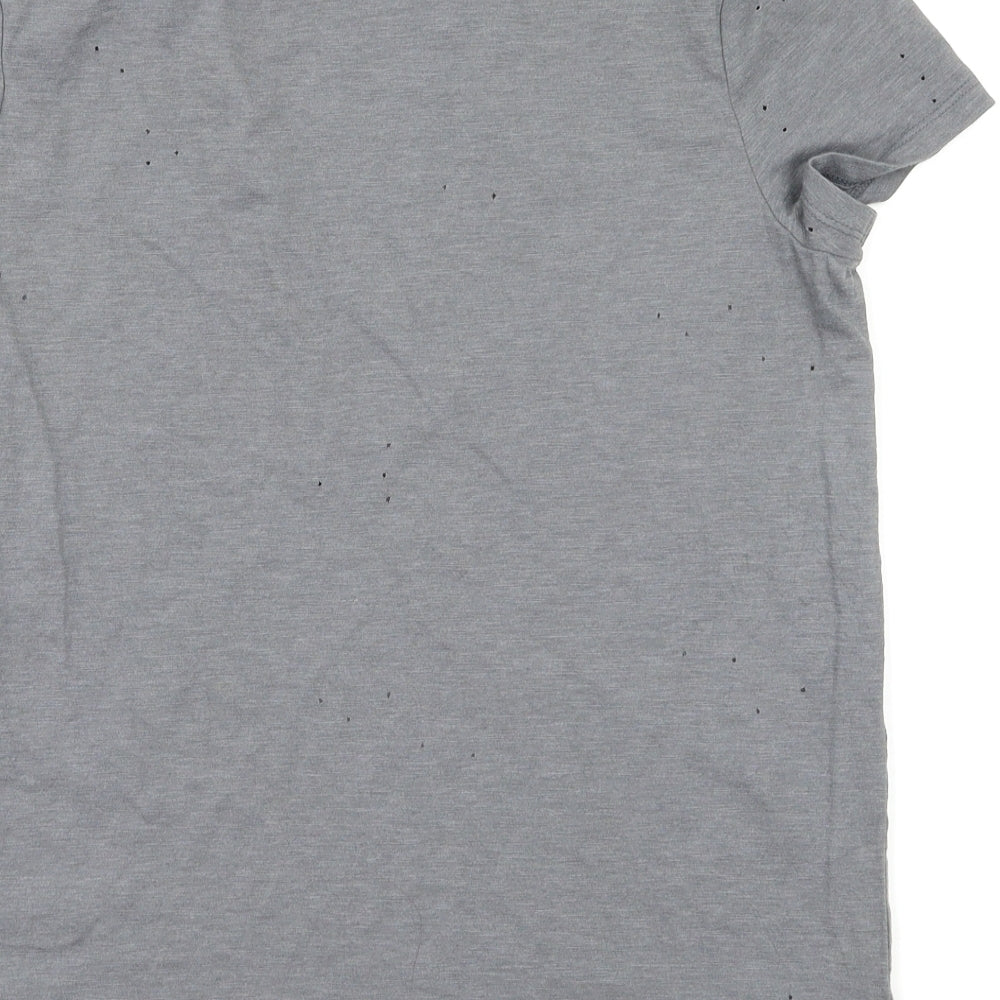 Womens UK Size 10 Preworn Grey Basic T-Shirt