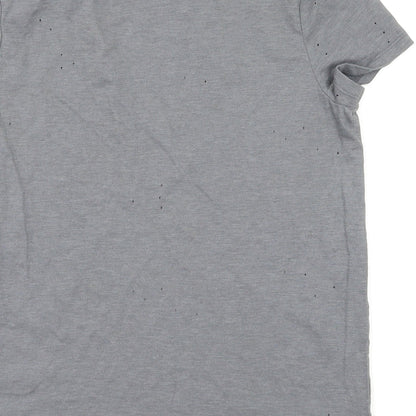 Womens UK Size 10 Preworn Grey Basic T-Shirt
