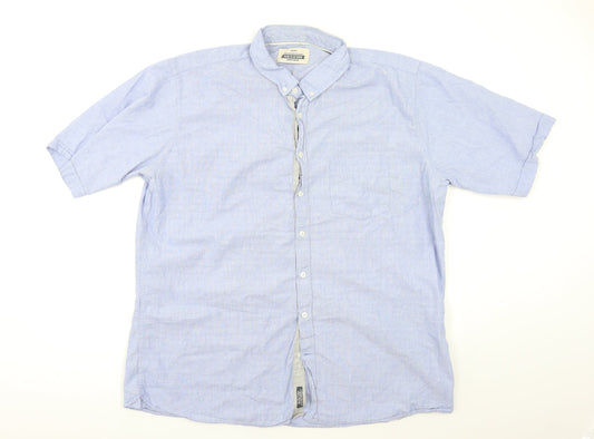 Mens UK Size XL Jacomo Blue  Button-Up Short Sleeve Casual Shirt