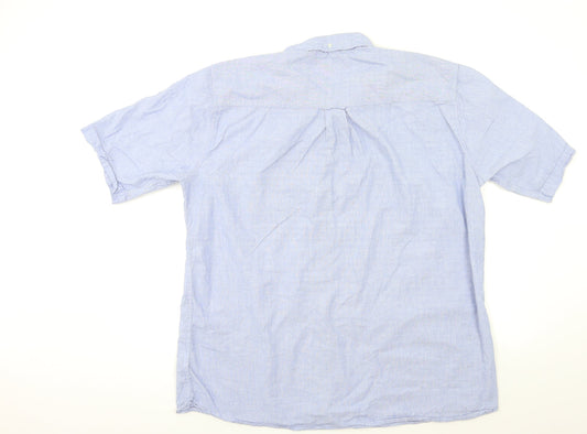 Mens UK Size XL Jacomo Blue  Button-Up Short Sleeve Casual Shirt