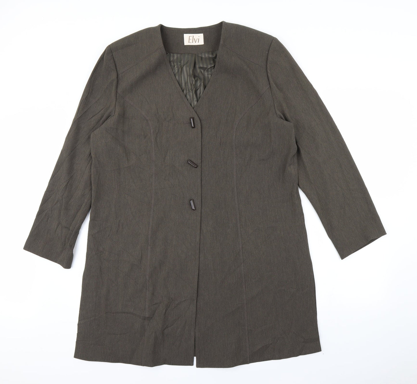 ELVI Womens Brown   Kimono Blazer Size 18