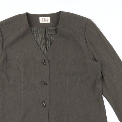 ELVI Womens Brown   Kimono Blazer Size 18