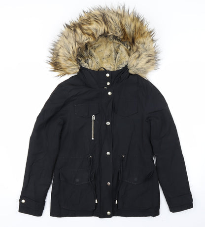Womens UK Size 6 Topshop Black Pea Coat