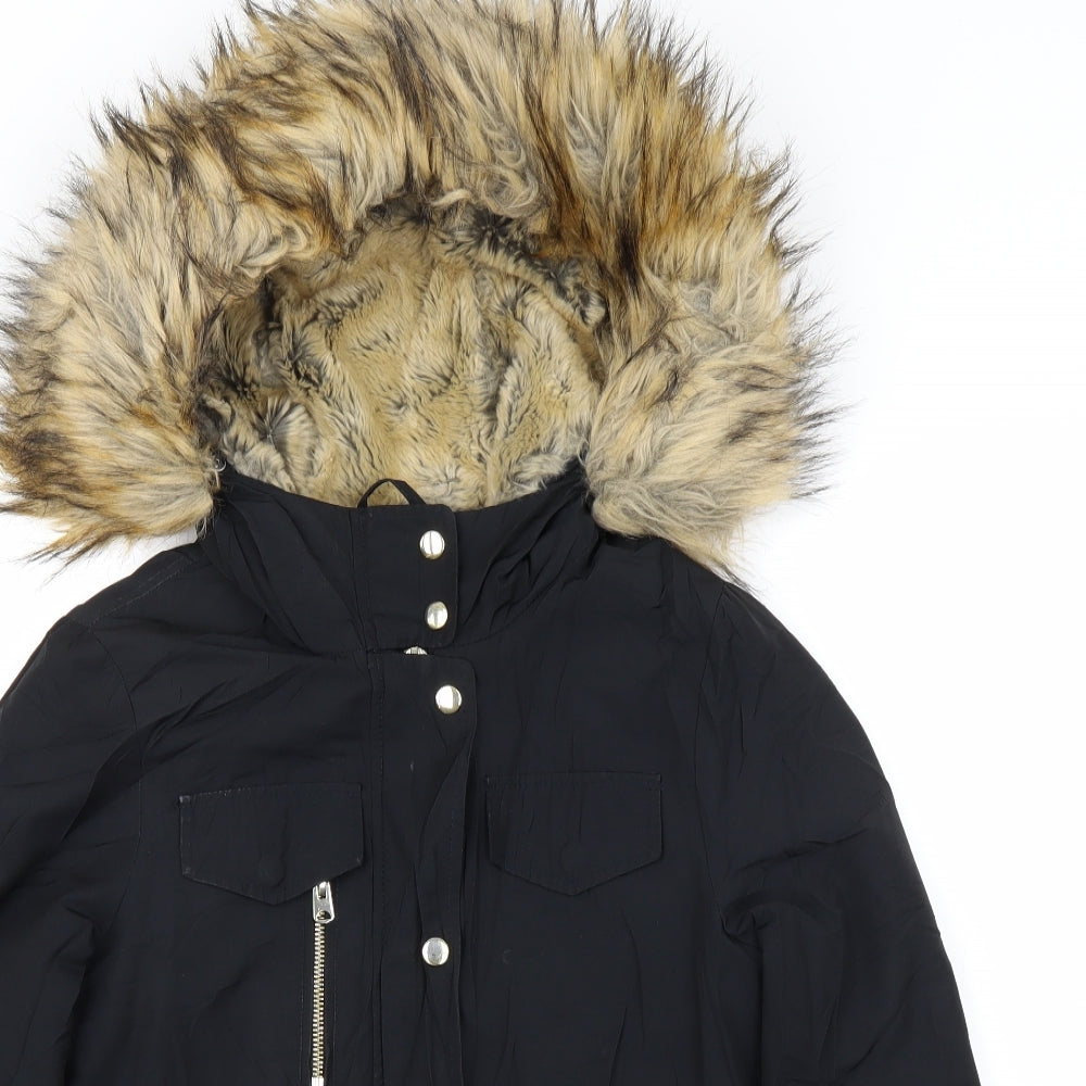 Womens UK Size 6 Topshop Black Pea Coat
