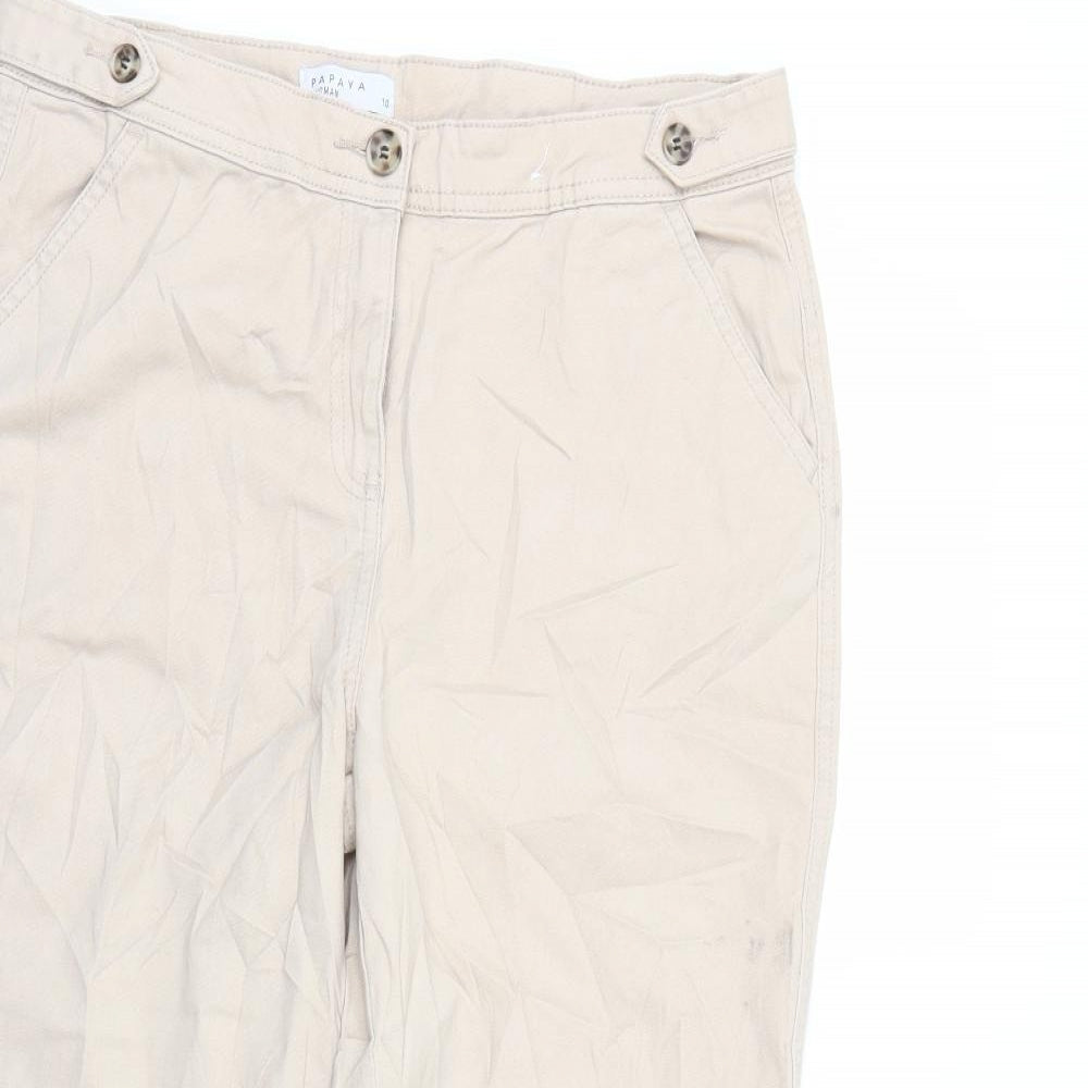 Womens UK Size 10 Papaya Regular Fit  Brown Trousers