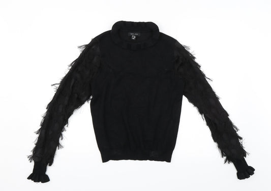 Womens UK Size S New Look Black Basic Blouse