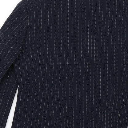 Precis Womens Blue Striped  Jacket Blazer Size 10