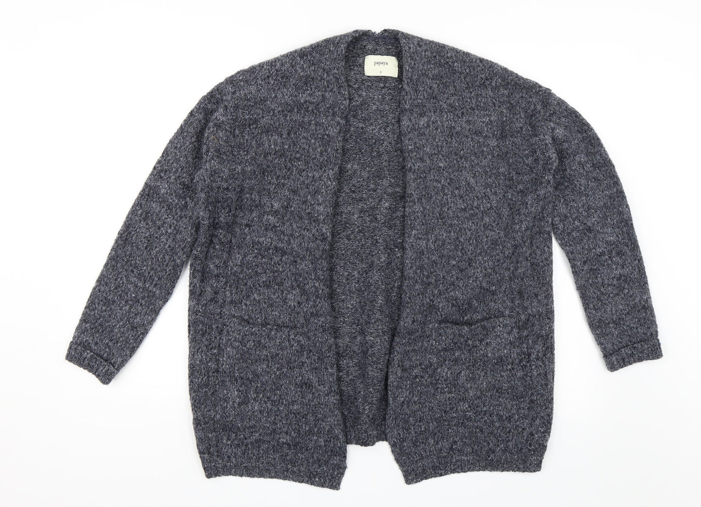 Womens UK Size S Papaya Blue Cardigan Jumper