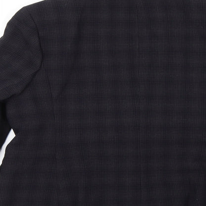 NEXT Womens Blue Plaid  Jacket Blazer Size 14