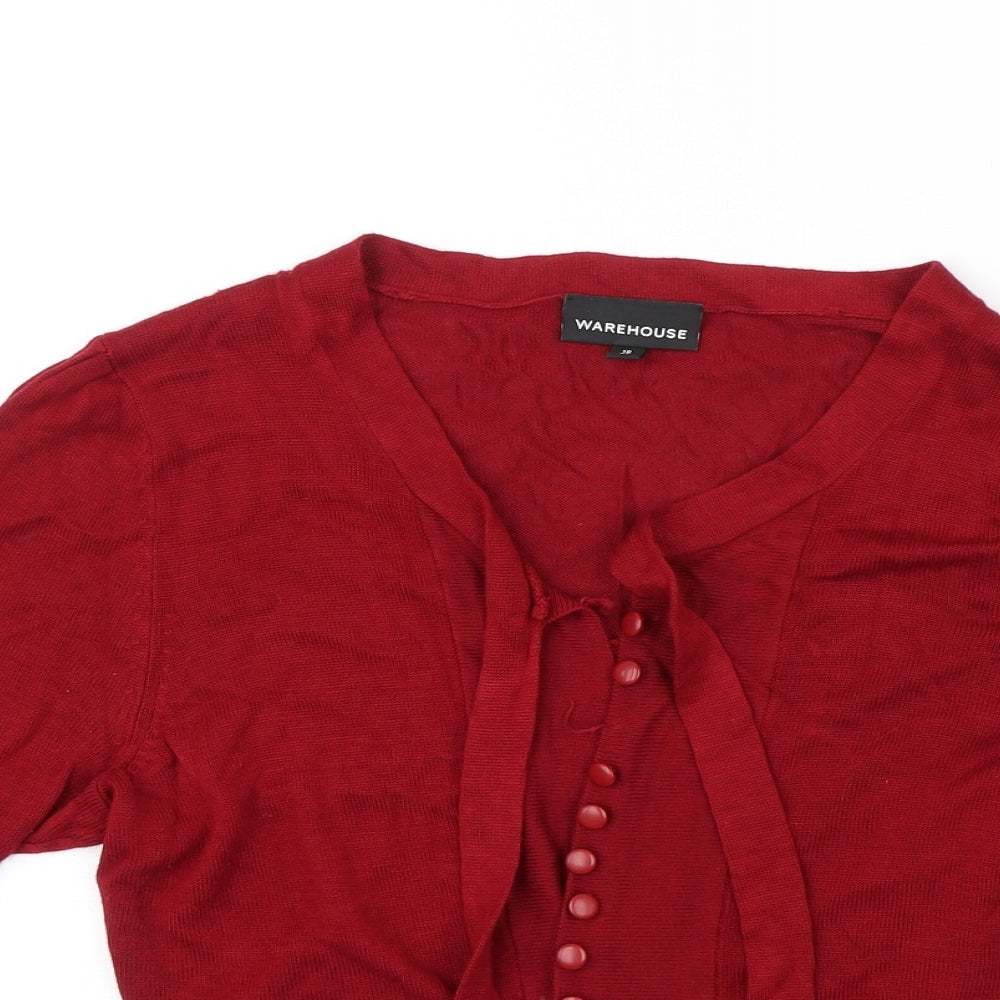 Womens UK Size 16 Warehouse Red Shrug Jumper
