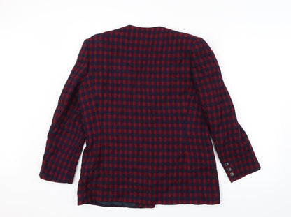 Vivella Womens Red Plaid  Overcoat Jacket Size 12